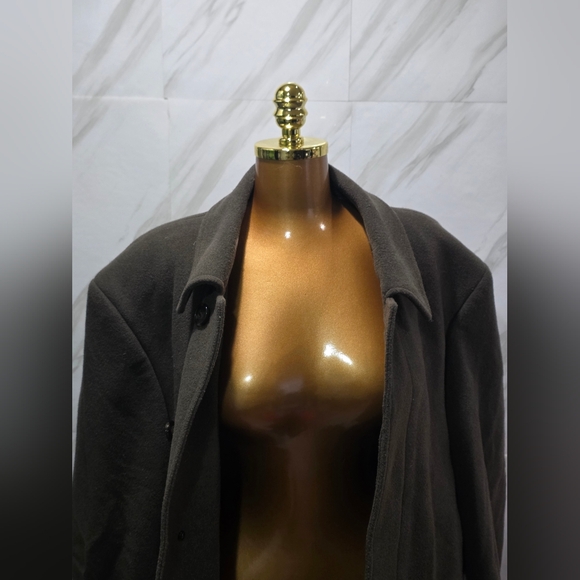 Lauren Ralph Lauren Mens 46R Wool Nylon Brown Overcoat Jacket Classic - Picture 6 of 10